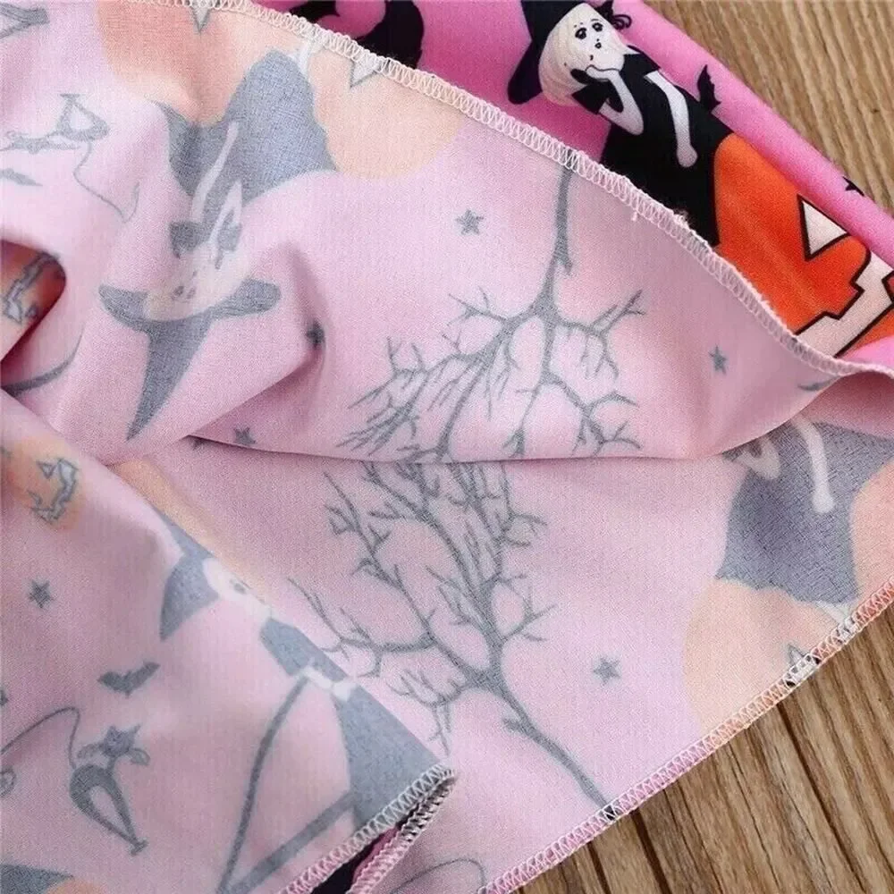 Toddler Baby Girl Princess Halloween Fall Pumpkin Witch Printed Dress Fashion 2T